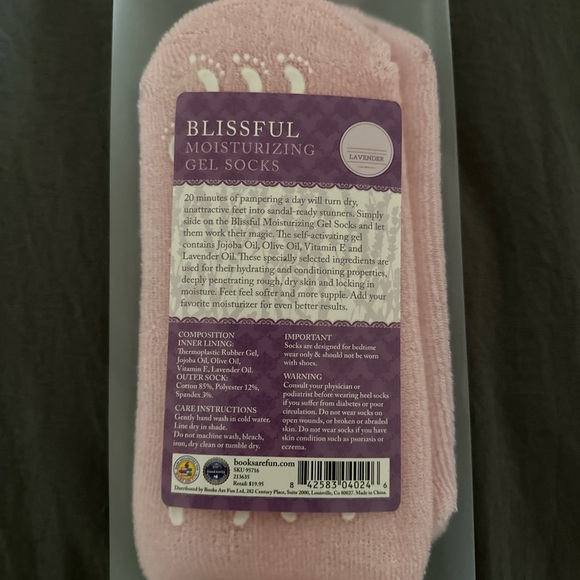 PINK MOISTURIZING GEL SOCKS SELF ACTIVATING GEL TO REMOVE CRACKS FROM HEELS - Picture 2 of 2